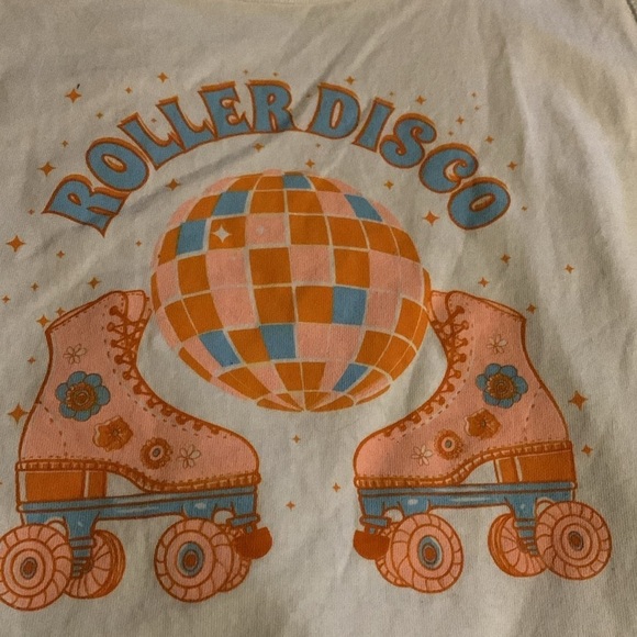NWT Roller Skating Old School Roller Disco Derby white XL tank top 22” P2P - Picture 2 of 4